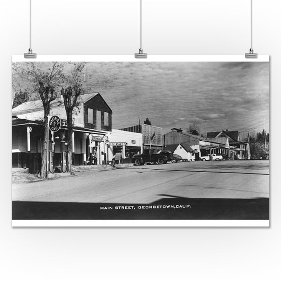 Georgetown, California - View of Main Street (24x36 Giclee Gallery Print, Wall Decor Travel Poster)