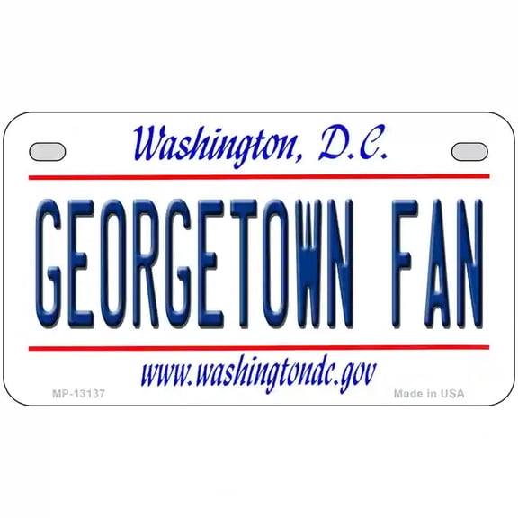Georgetown Fan Novelty Metal License Plate 7" x 4" Motorcycle (MP)