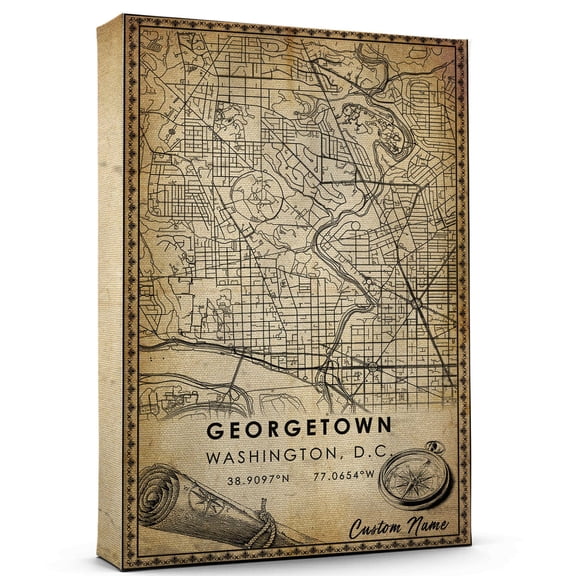 Georgetown Map Poster, Washington Map Art Poster, Canvas, Georgetown Map City style Watercolor art Poster canva ,Modern Wall Art, Street Map Artwork, Georgetown Map Canvas - 89AZ23