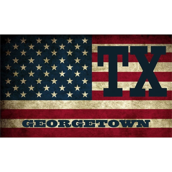 Georgetown TX Texas Williamson County Vintage US Flag Decal Bumper Sticker 3M Vinyl 3" x 5"