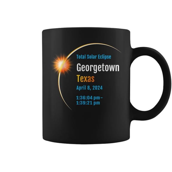 Georgetown Texas Tx Total Solar Eclipse 2024 1 Coffee Mugs