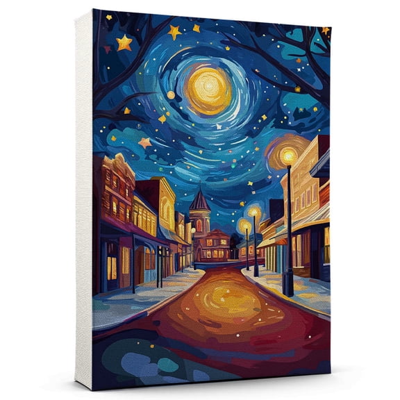 Georgetown Travel Canvas Art Print, Texas Wall Canvas Starry Night, Georgetown Canvas Painting decorTexas Travel Picture -97AZ503