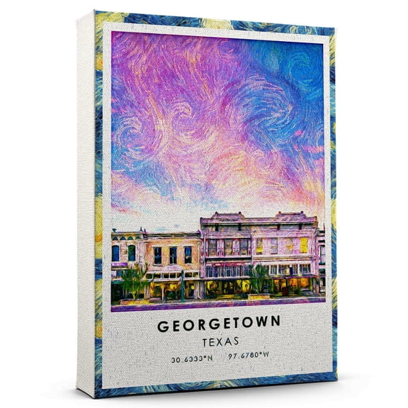 Georgetown Travel Canvas, Texas Travel Art Canvas, Georgetown Travel City Canvas, Travel Artwork Canvas