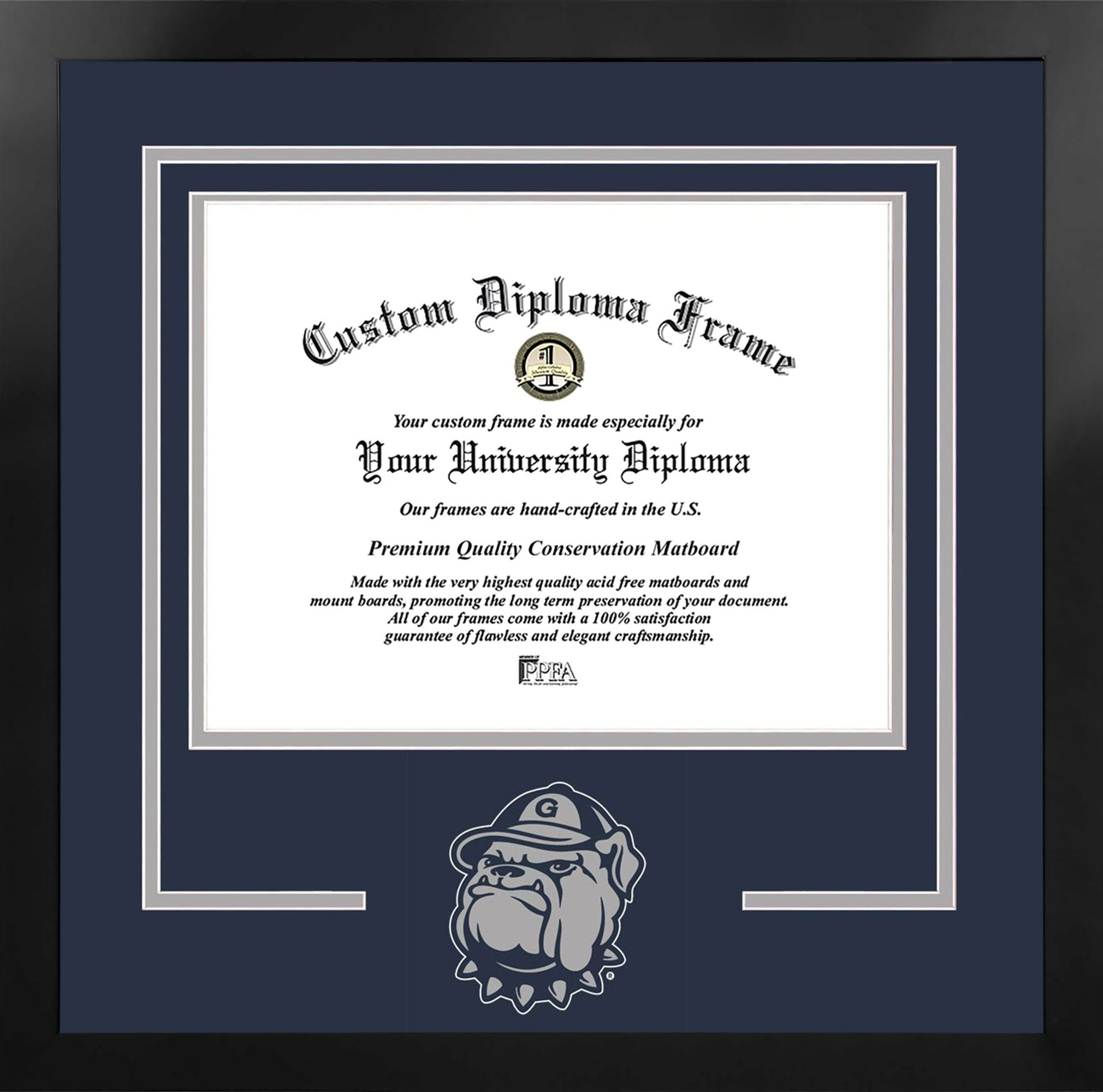 University 17w x 14h Spirit Diploma Manhattan Black Frame