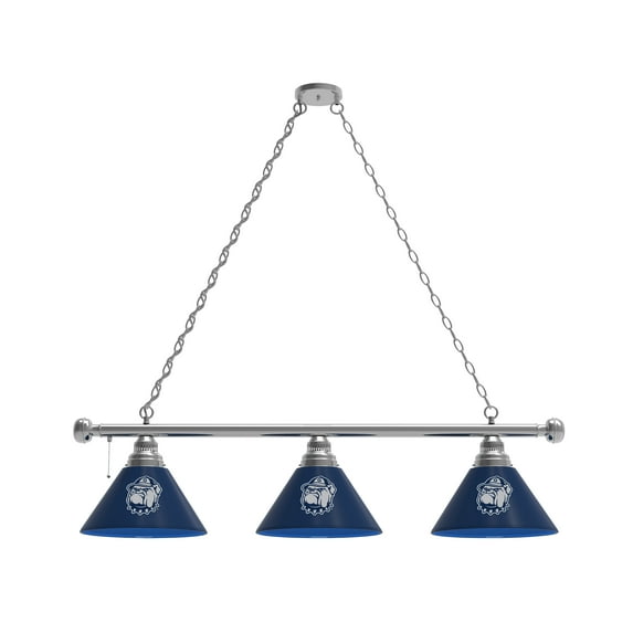 Georgetown University 3 Shade Billiard Light with Chrome FIxture