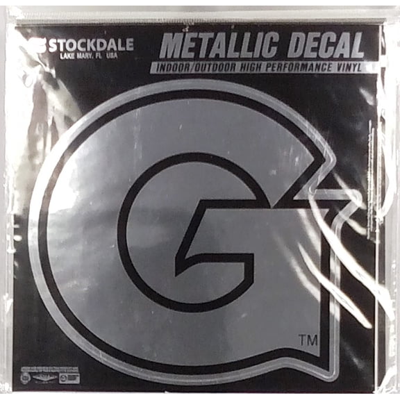 Georgetown University Hoyas 12 Inch Decal Sticker, Metallic Chrome Shimmer Design