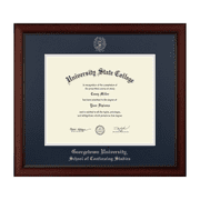 Framerly - Georgetown University School of Continuing Studies 17w x 14h Diploma Frame - Fits a bachelors, masters and phd - Silver Embossed Diploma Frame