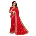 thumbnail image 1 of Georgette Red Embroidery Work Sari Diwali Collection Saree, 1 of 3