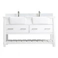 thumbnail image 1 of Georgia 60" Aosta White Stone Top Double Vanity w/o Mirror White, 1 of 11