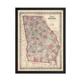 thumbnail image 1 of Georgia Art, 1861 Vintage Map of Georgia History Wall Decor Gift, Old Georgia Map - 18" x 24" Black Framed Print, 1 of 4