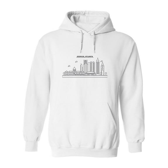 Georgia Atlanta City Sights Hoodie Men -Image by Shutterstock, Male Large