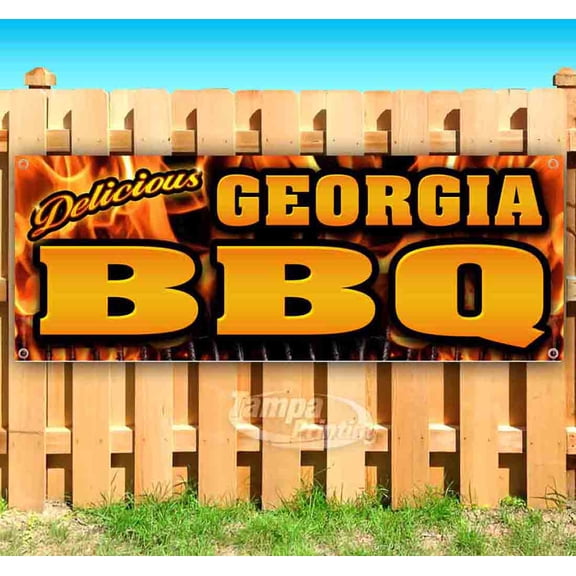 Georgia BBQ 13 oz Vinyl Banner With Metal Grommets