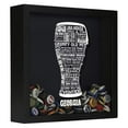 thumbnail image 1 of Torched Georgia Beer Cap Shadow Box Wall Mount Decor 13" x 13" x 3" Black, 1 of 8