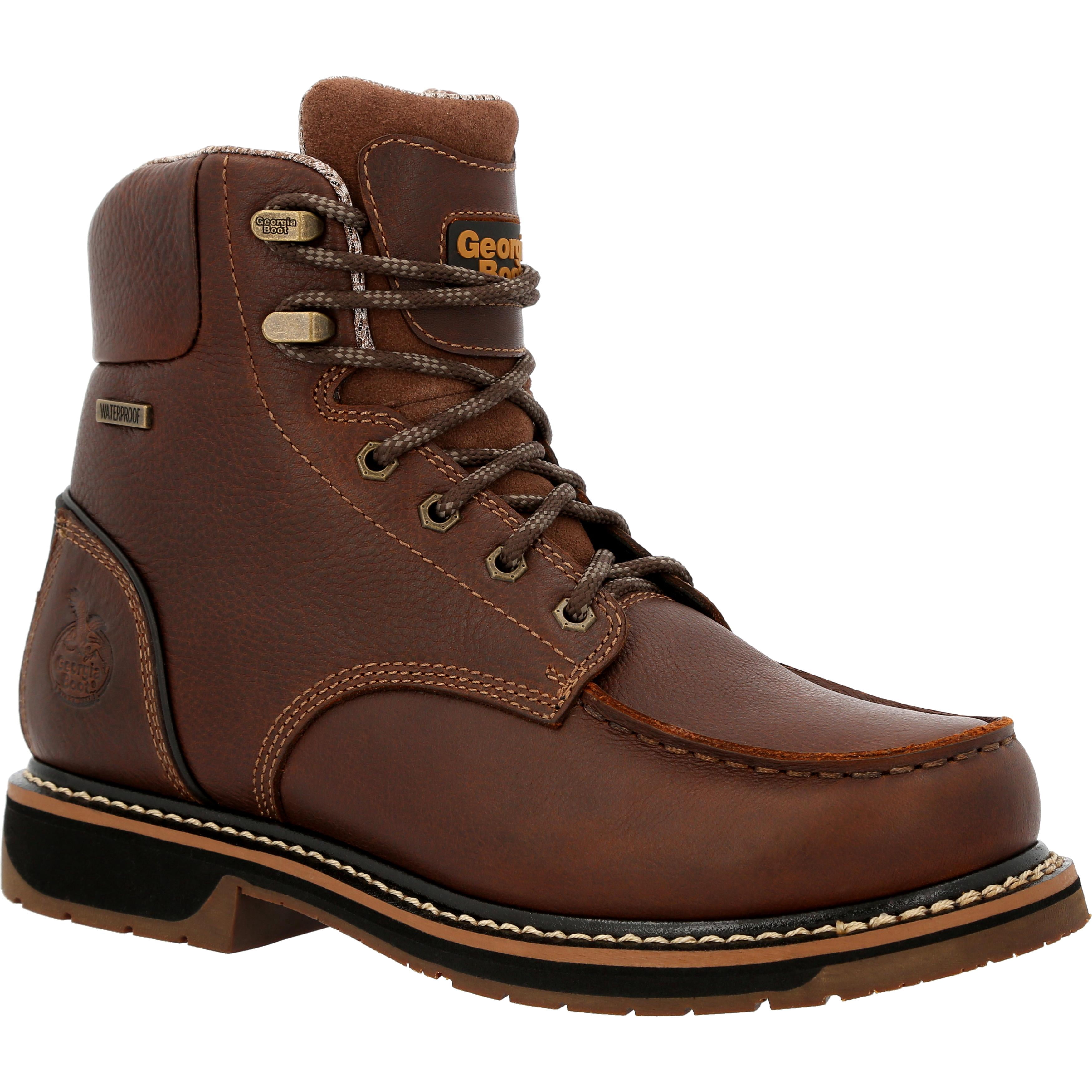 Georgia Boot AMP LT Edge Waterproof Moc-Toe Work Boot Size 