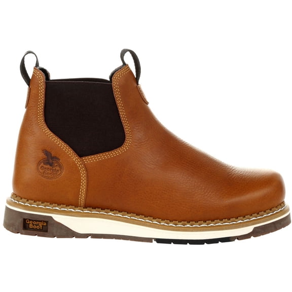 Georgia Boot AMP LT Wedge Chelsea Work Boot, Brown, Size 12(W)