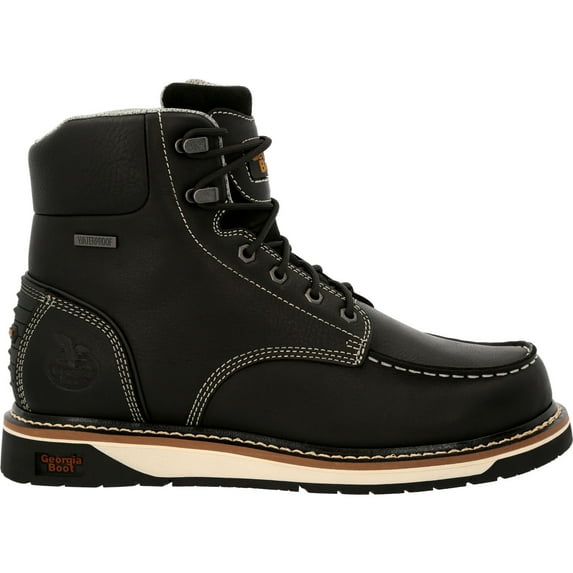 Georgia Boot AMP LT Wedge Waterproof Moc-Toe Black Work Boot