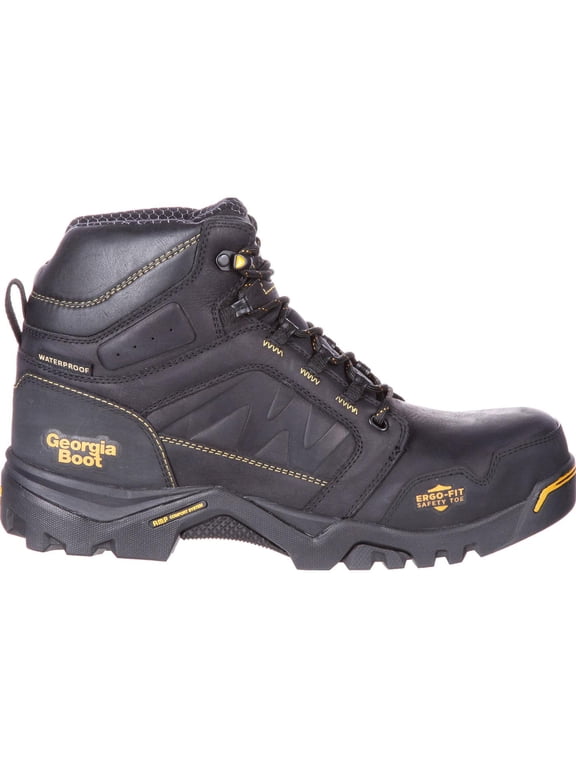 Amplitude Composite Toe Waterproof Black Work Boot, Black, Size 11.5(W)