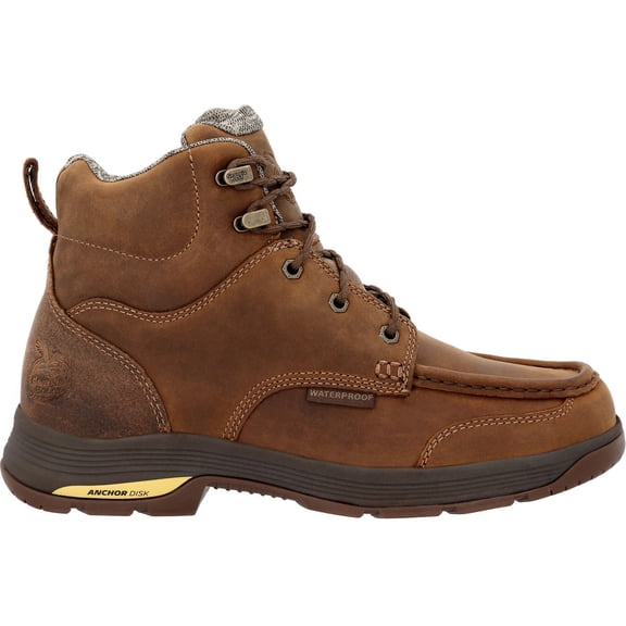 Georgia Boot Athens SuperLyte Moc-Toe Waterproof Work Boot, Brown, Size 11(W)