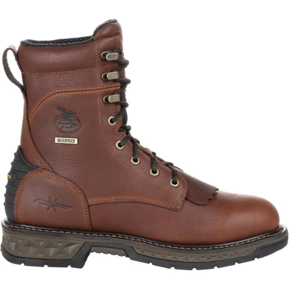 Georgia Boot Carbo-Tec LT Waterproof Lacer Work Boot, Brown, Size 7.5(M)