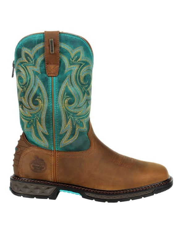 Carbo-Tec LT Women's Steel Toe Waterproof Pull-On Boot, Brown, Size 9(M)