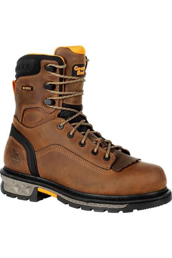 BOOT Men's 8" Carbo-Tec LTX Nano Composite Toe Waterproof Work Boot Black/Brown - GB00477