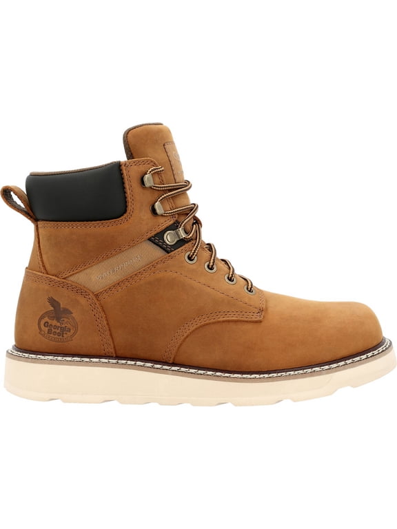 Core 37 6" Waterproof Wedge Work Boot, Brown, Size 8(M)