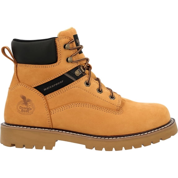 Georgia Boot Core 37 Steel Toe 6" Waterproof Work Boot, Wheat, Size 7.5(W)