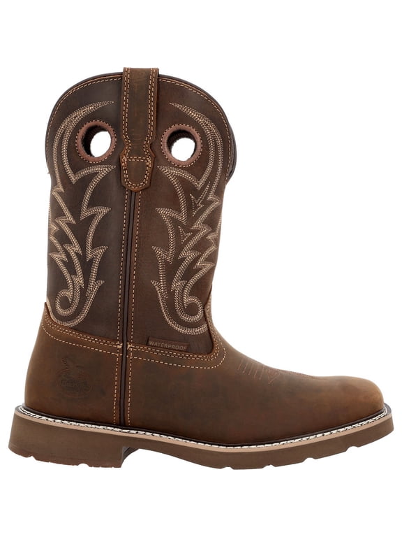 Core 37 Western 11" Steel Toe Waterproof Pull-On Work Boot, Brown, Size 11(W)