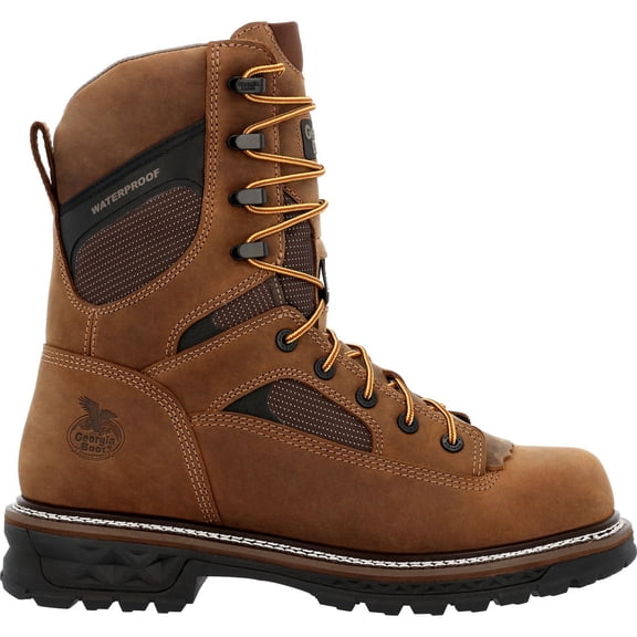 Georgia Boot LTX Logger 9" Waterproof Work Boot, Brown, Size 8(M)