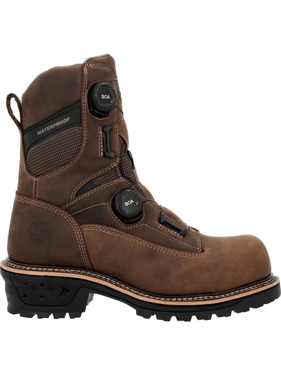 LTX Logger Waterproof Composite Toe BOA Logger, Brown, Size 9(W)