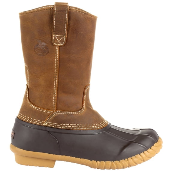 Georgia Boot Men Slip-Resistant Pull On Duck Boot, Medium 2 in Round Toe, Brown, 11