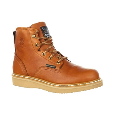 Georgia Boot Men's Waterproof Wedge 6" Work Soft Toe Brown 13 D(M) US