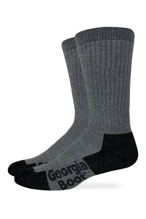 Georgia Boot Mens Merino Wool Blend Full Cushion Crew Socks 2 Pair Pack
