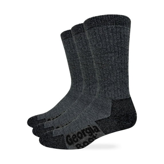 Georgia Boot Mens Merino Wool Blend Seamless Toe Crew Socks 3 Pair Pack