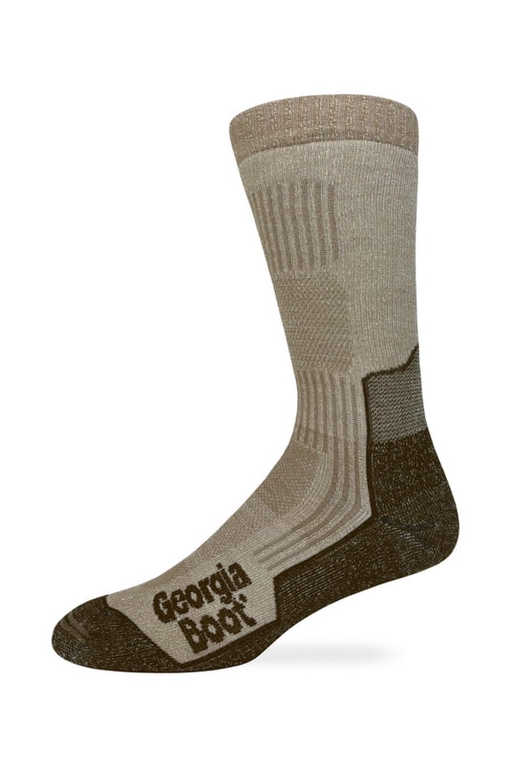 Georgia Boot Mens Merino Wool Year Round Cushion Crew Socks 1 Pair Pack