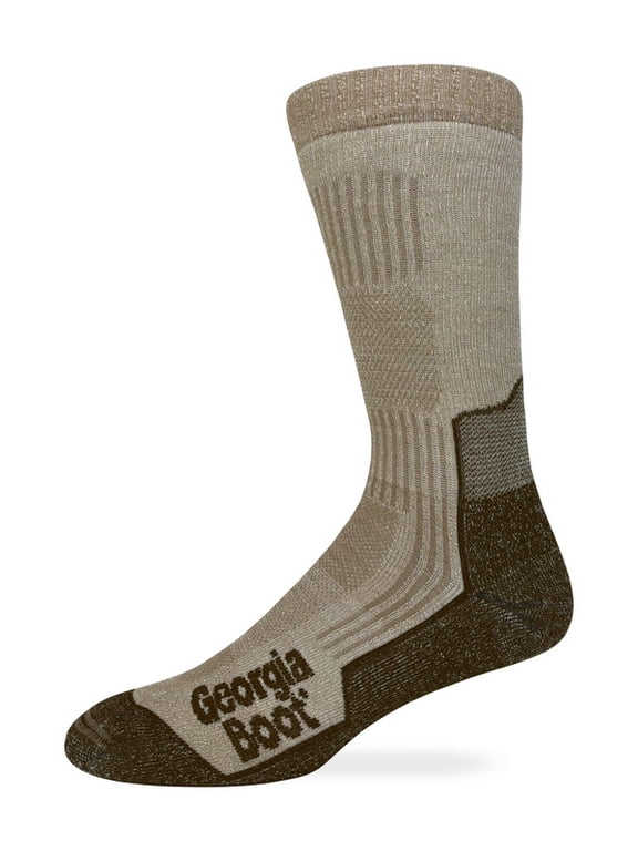 Georgia Boot Mens Merino Wool Year Round Cushion Crew Socks 1 Pair Pack