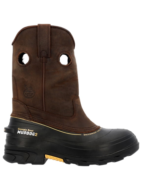 Muddog Work Wellington, Dark Brown, Size 11(M)