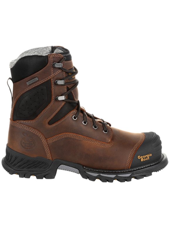 Rumbler 8inch Composite Toe Waterproof Work Boot, Black And Brown, Size 10(W)