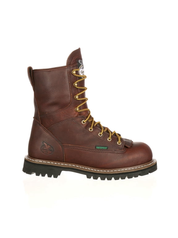 Steel Toe Waterproof Lace-To-Toe Work Boot, Soggy Brown, Size 9(M)