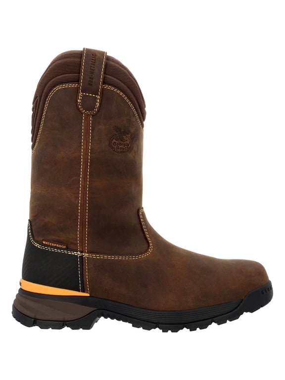 TBD Waterproof Wellington Pull-On Boot, Brown, Size 9(M)