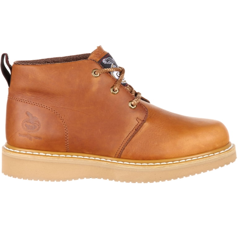GEORGIA Pebbled Leather Wedge Chukka Utility Work Boots in chestnut Georgia Boot Wedge Chukka Work Boot main image 4