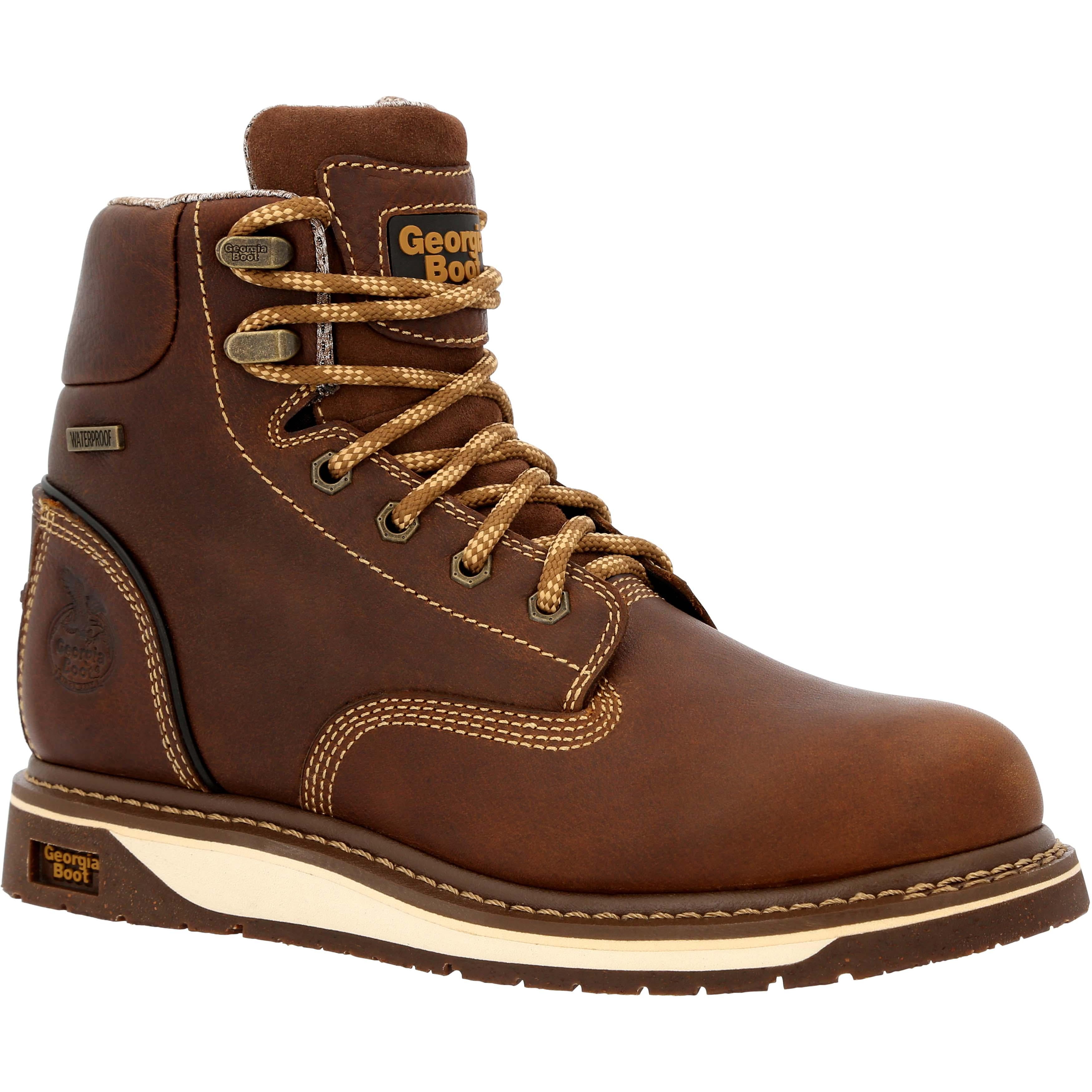 GEORGIA BOOT Stivali Da Lavoro AMP LT Moc-Toe Impermeabili, Marrone, Taglia 10(W) - Tomaia In Pelle SPR, Suola Carbo-Tec - 2