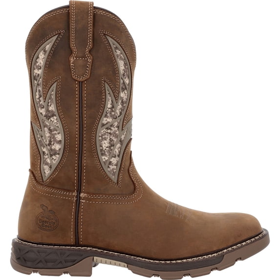 Georgia Boot Carbo-Tec FLX 11" Pull-On Work Boot with InsulKul™, Brown, Size 8.5(W)