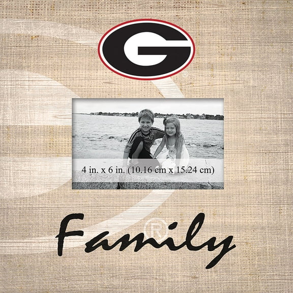 Georgia Bulldogs 10'' x 10'' Burlap Pattern Frame
