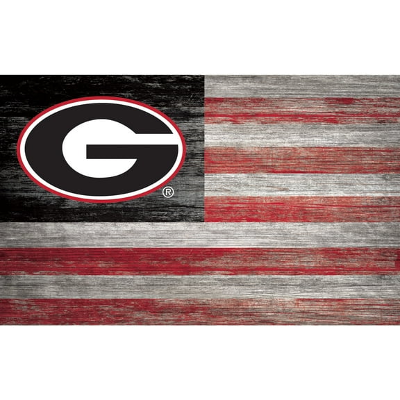 Georgia Bulldogs 11'' x 19'' Distressed Flag Sign