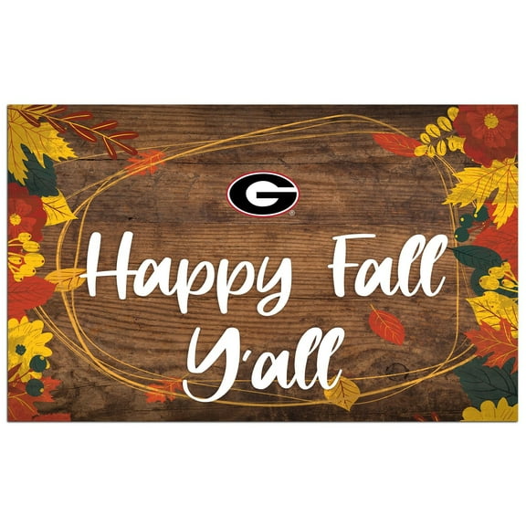 Georgia Bulldogs 11'' x 19'' Happy Fall Y'all Sign
