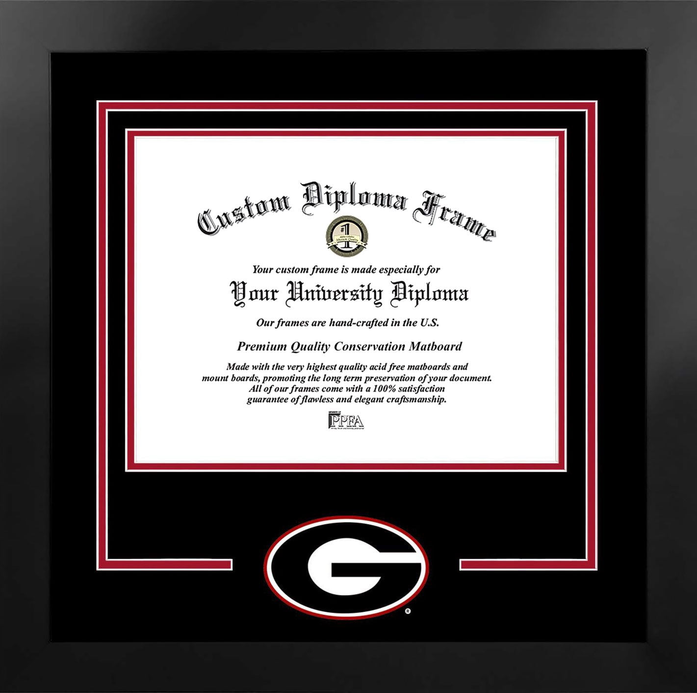 Georgia Bulldogs 15w x 12h Spirit Diploma Manhattan Manhattan Black Frame with Bonus Campus Images Lithograph (value savings $59)