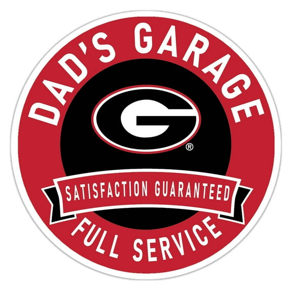 Georgia Bulldogs 16" Dad's Garage Wood Sign