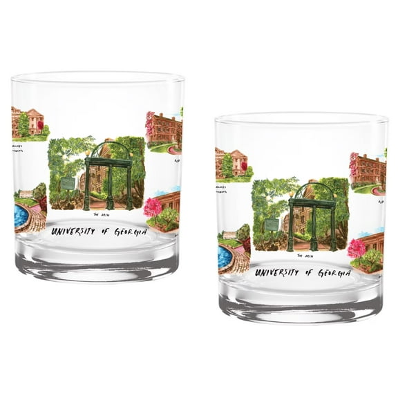 Georgia Bulldogs 16oz. Laura Wilcox University Hall Two-Piece Rocks Glass Set
