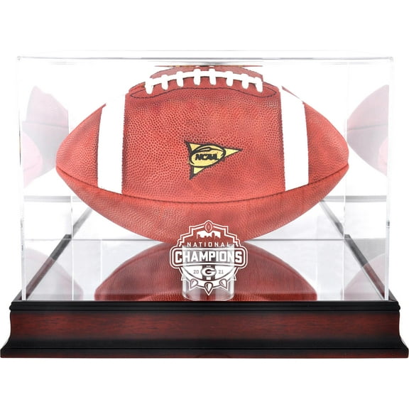 Georgia Bulldogs 2021 College Football Playoff Champions Mahogany Football Display Case - Fanatics Authentic Certified